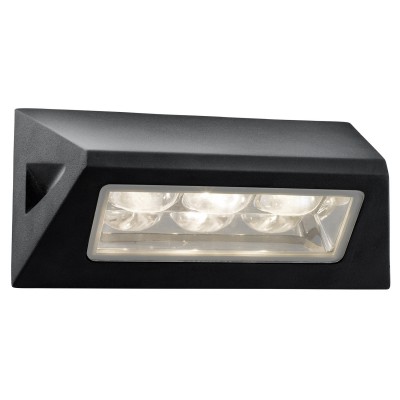 GERTAD WALL LED 1x3W IP44 Nástěnné venkovní svítidlo, těleso hliník, povrch lak černá mat, krycí sklo čiré, LED 1x3W, neutrál 4000K, 240lm, 230V, IP44, tř.1. rozměry 110x210x70mm