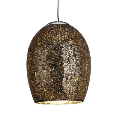 CICONETE PENDANT 1x10W E27 Závěsné svítidlo, základna kov, povrch chrom stříbrná lesk, difuzor sklo bronzová, pro žárovku 1x10W, E27, 230V, IP20, tř.1. rozměry sklo d=180mm, h=250mm, včetně závěsu l=1350mm, lze zkrátit