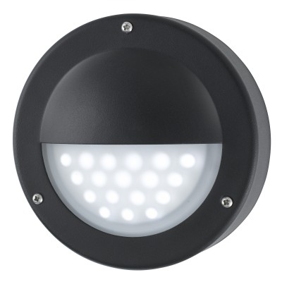 GRUIO WALL LED 1X3W IP44 Nástěnné venkovní svítidlo, těleso hliník, povrch lak mat, difuzor plast opál, LED 1x3W, neutrál 4000K, 180lm, 230V, IP44, tř.1. rozměry d=140mm h=50mm