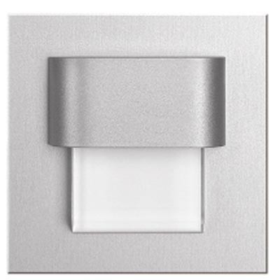 TONGA MINI-GWW Vestavné svítidlo do stěny, těleso hliník, difuzor plast mat, LED 0,4W, teplá, 10V DC, IP20, 60x60mm, mont.otvor=50mm, mont box SAMOSTATNĚ