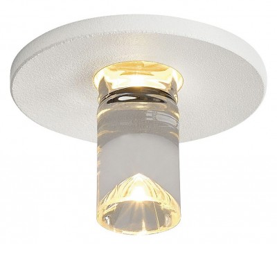 BADAJOZ Stropní vestavné bodové svítidlo, těleso hliník, povrch bílá, stínítko plast, LED 1W, 100lm, teplá 3000K, 230V, IP20, tř.3, rozměry d=38mm, h=21mm.
