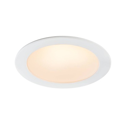 CRISTOBAL Stropní vestavné svítidlo, těleso hliník, bílá, difuzor plast opál, LED 9W, 850lm, přepínatelná teplota CCT teplá 3000K, neutrální 4000K, denní 5700K, stmívatelné Triac, 230V, IP20, rozměry d=110mm