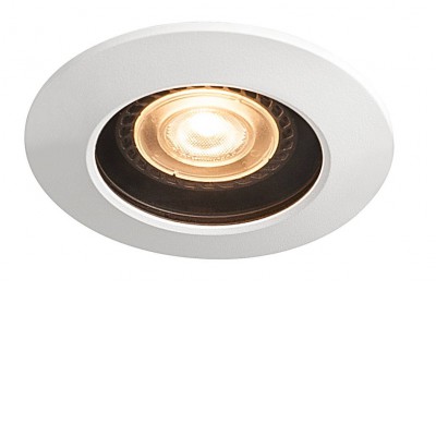 ROZASS GU10 IP65 Stropní, podhledové bodové svítidlo, těleso hliník, povrch černá a bílá, stínítko sklo, pro žárovku 1x5W, GU10, 230V, do koupelny IP65, rozměry d=100mm, h=75mm.