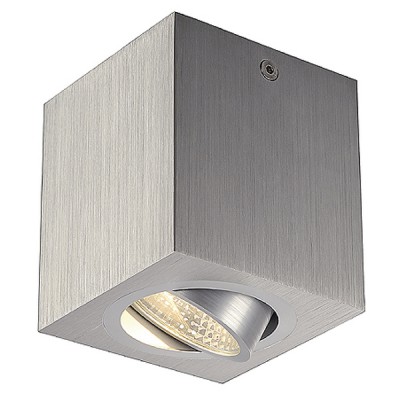 ZLINO SQ VÝPRODEJ Stropní, bodové svítidlo, výklop +-30°, hliník, povrch česaný hliník, LED 1x6,2W, teplá 3000K, 625lm/cca 32W žár, vyzař úhel 90°, Ra80, 230V, tř.1, 85x85mm, h=95mm