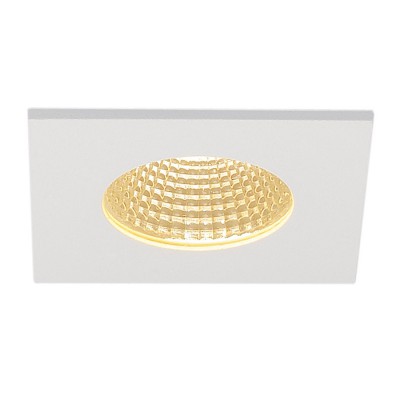 TONE venkovní Q2 Stropní, vestavné, bodové, svítidlo, těleso hliník, povrch bílá mat, sklo čiré, LED 12W, teplá 3000K, 630lm, vyzař. 38°, Ra80, stmívat triac, vč trafa na kab 230V/500mA/IP20, IP65, 80x80mm, h=45mm