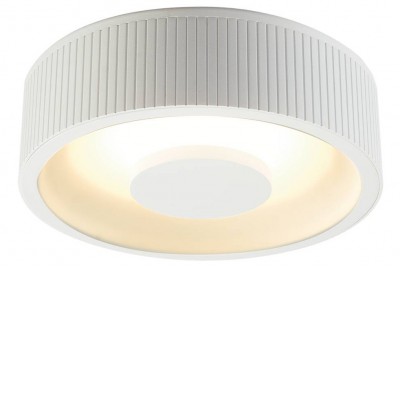 COMPO Stropní přisazené svítidlo, těleso hliník a ocel, povrch bílá, LED 15W, 810lm, teplá 3000K, stmívatelné TRIAC, 230V, IP20, tř.1, rozměry d=128mm, h=55mm.