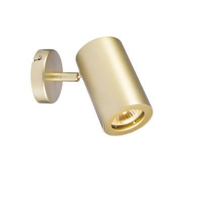 AESTUS 1x50W Přisazené stropní nebo nástěnné bodové svítidlo, nastav směr svícení těleso hliník, kov mosaz, pro žárovku 1x50W, GU10, 230V, rozměry 67x125x135mm