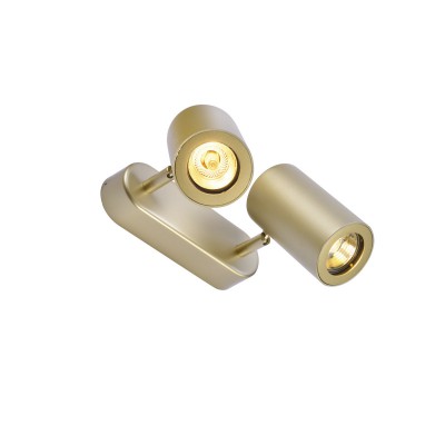 AESTUS DOUBLE 2x50W GU10 230V Přisazené stropní nebo nástěnné bodové svítidlo, nastav směr svícení těleso hliník, kov mosaz, pro žárovku 2x50W, GU10, 230V, rozměry 67x145x120mm