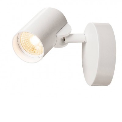 DENATUR Nástěnné nebo stropní bodové svítidlo, nastavitelný směr svícení, těleso hliník, povrch bílá, LED 11W, 620lm, teplá 3000K, stmívatelné Triac, 230V, IP20, tř.1, rozměry d=50mm, h=80mm.