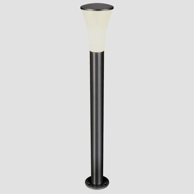 ALPA CONE100 Sloupkové svítidlo, těleso hliník, povrch kamenná šedá, difuzor plast opál mat, 24W, E27, 230V, IP55, v=1080mm hlavice d=160mm