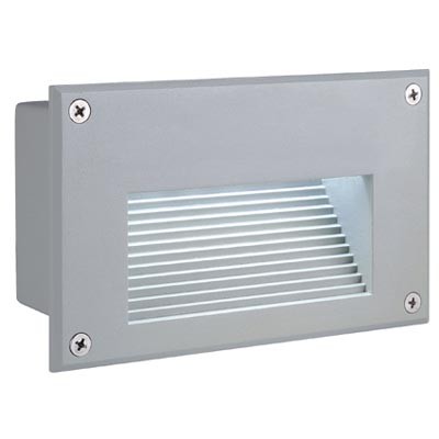 BRICK UNDER Vestavné svítidlo do stěny těleso hliník, barva šedostříbrná, LED 1,8W, teplá 3000K, 110lm/cca jako 5W žár, Ra65, 230V, IP54, 170x105x70mm, vč. montážního boxu