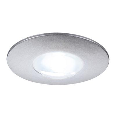 FLAT Vestavné svítidlo, těleso hliník, povrch šedostřbrná difuzor plast, LED 1W, teplá 3000K, 90lm/cca 4W žár, Ra80, úhel 45°, 350mA, IP20, d=30mm, h=28mm