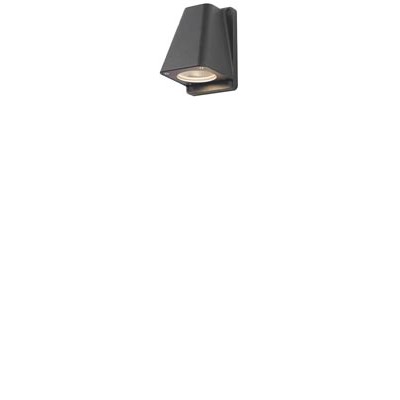 WALLYX Nástěnné bodové svítidlo, těleso hliník, povrch černá antracit, sklo čiré, pro žárovku 1x50W, GU10 ES50, 230V, IP44, 153x117x100mm