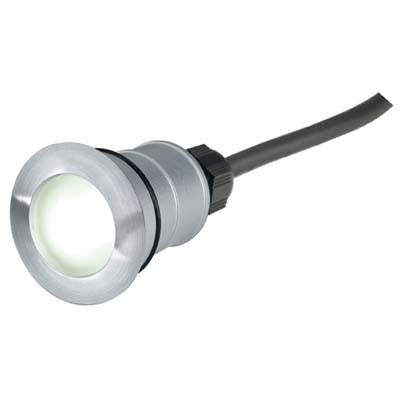 POWER TRAIL-LITE KRU Vestavné svítidlo do stěny/podlahy kruhové, 1W LED denní/teplá/modrá, vyzařovací úhel 60°, 350mA, IP67, povrch max 30°C, d=41mm, h=90mm, kabel=2m, vč.mont. boxu