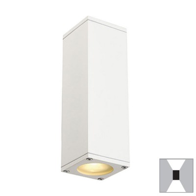 ODETA W6 Nástěnné, bodové, svítidlo, těleso hliník, povrch bílá, sklo čiré, pro žárovku 2x35W, GU10 ES50, 230V, IP44, 70x225x75mm, svítí nahoru/dolů,