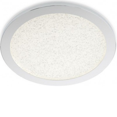 BRANCO R Stropní přisazené svítidlo, těleso plast, povrch chrom, difuzor plast čirý krystal, LED 18W, 1890lm, neutrální 4000K, Ra85, 230V, zvýš. krytí IP44, tř.2, rozměry d=300mm, h=27mm.