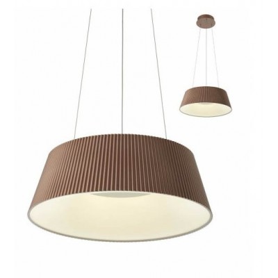 CERRIK S Závěsné svítidlo, těleso kov, povrch hnědá mat, difuzor plast opál, LED 36W, 2752lm, neutrální 4000K, 230V, Ra85, IP20, tř.1, rozměry d=455mm, h=150mm, vč. závěs lanka h=1100mm, lze zkráti