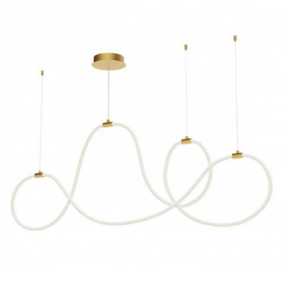 VAR HL 54W dim STEP Závěsné svítidlo, těleso kov, povrch zlatá mat, dif silikon opál, LED 54W, 5940lm, teplá 3000K, stmív. vyp/zap vypínačem STEP, Ra80, 230V, IP20, tř.2, rozměry 1500x600mm.