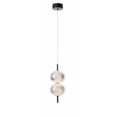 KASAR HL 2x6W Závěsné svítidlo, těleso kov, povrch černá, dif plast čirý, LED 2x6W, 1436lm, teplá 3000K, 230V, IP20, tř.1, rozměry d=150mm, h=365mm, vč závěs kabelu l=1400mm, lze zkrátit.