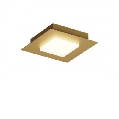 EXTURA SQ 16W CCT Stropní svítidlo, těleso kov, povrch zlatá mat, dif plast opál, LED 16W, 2200lm, přepín. CCT teplota teplá 3000K/neutr 4000K/denní 6500K, Ra80, 230V, IP20, tř.2, rozměry 200x200x50mm.