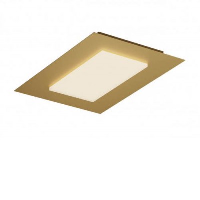 EXTURA RC 36W CCT Stropní svítidlo, těleso kov, povrch zlatá mat, dif plast opál, LED 36W, 4100lm, přepín. CCT teplota teplá 3000K/neutr 4000K/denní 6500K, Ra80, 230V, IP20, tř.2, rozměry 500x50x350mm.