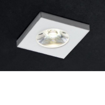 LERO SQUARE LED 1x1W Vestavné stropní bodové svítidlo, těleso hliník, povrch bílá mat, difuzor polykarbonát, LED 1x1W, 67lm, neutrální 4000K, 230V, IP20, tř.1, rozměry 30x26x16mm