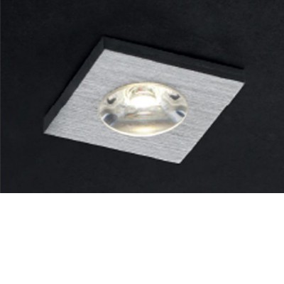 LERO SQUARE LED 1x1W Vestavné stropní bodové svítidlo, těleso hliník, povrch broušený, difuzor polykarbonát, LED 1x1W, 67lm, neutrální 4000K, 230V, IP20, tř.1, rozměry 30x26x16mm