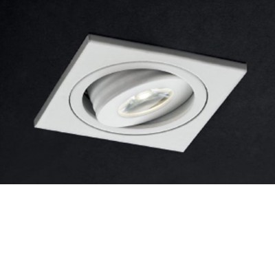 LOTO SQUARE LED 1x1W Vestavné stropní bodové svítidlo, těleso hliník, povrch bílá mat, difuzor polykarbonát, nastavitelný směr svícení, LED 1x1W, 67lm, neutrální 4000K, 230V, IP20, tř.1, rozměry 52x52x44,
