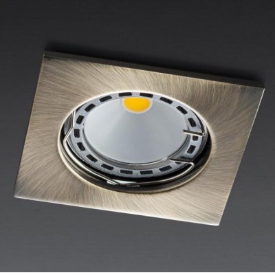 BALI 1x50W GU5,3 Vestavné stropní bodové svítidlo, těleso hliník, povrch antická mosaz, pro žárovku 1x50W, GU5,3, 230V, IP20, tř.3, rozměry 75x75x25mm