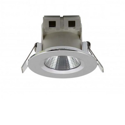 PRAECO 5W, IP44 Stropní, podhledové svítidlo, těleso plast chrom, difuzor plast opál, LED 5W, neutrální 4000K, 330lm, 230V, do koupelny IP44/IP20, tř.2, rozměry d=85mm, h=54mm