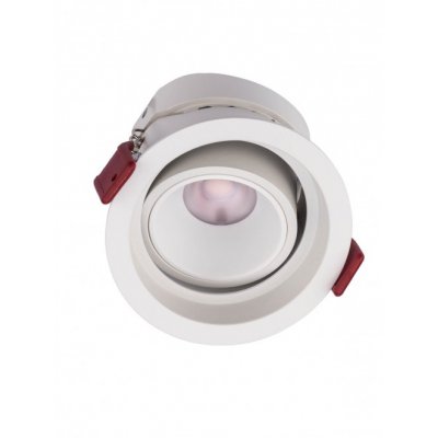DENKO BI R 12W Stropní podhledové bodové svítidlo, výklopné +-45°, těleso hliník, povrch bílá, LED 12W, teplá 3000K, 1050lm, vyzař. úhel 38°, Ra95, 230V, IP20, tř.1, rozměry d=87mm, h=67mm.
