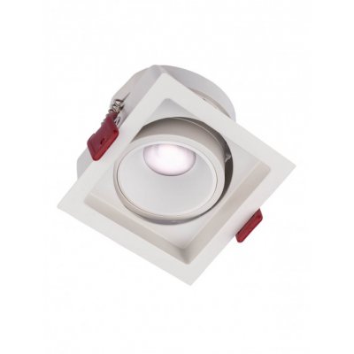 DENKO BI SQ 12W Stropní podhledové bodové svítidlo, výklopné +-45°, těleso hliník, povrch bílá, LED 12W, teplá 3000K, 1050lm, vyzař. úhel 38°, Ra95, 230V, IP20, tř.1, rozměry 84x84x67mm.