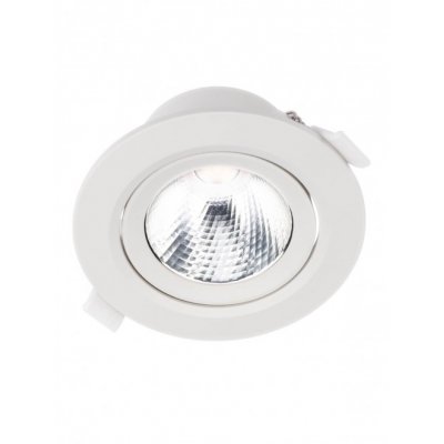 VERDIO BI 10W Stropní podhledové bodové svítidlo, výklopné +-45°, těleso hliník, povrch bílá, LED 10W, 1150lm, teplá 3000K, vyzař. úhel 36°, Ra95, 230V, IP20, tř.2, rozměry d=105mm, h=51mm.