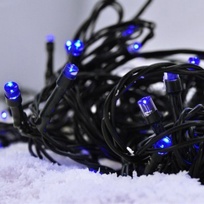 20xLED modrá, na baterie 2xAA, IP20, 3m VÝPRODEJ Vánoční řetěz na stromeček, 20xLED, modrá, délka svítící části 3m,  rozteč LED 15cm, svítí stále, napájení 3xAA baterie, IP20, přívod 0,3m