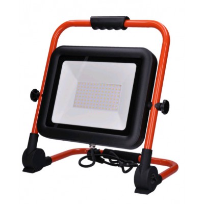 WORKLIGHT 50W, 100W IP65 Dílenská, montážní, pracovní lampa, reflektor se sklopným stojanem, materiál kov, LED 50W/4250lm, 100W/8500lm, denní 5000K, Ra70, 230V, IP65, kabel se zástrčkou l=1m