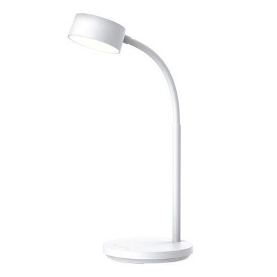 AMET TL 4,5W CCT USB Stolní lampa, nastav. směr svícení, husí krk, těleso plast bílá, dif plast opál, LED 4,5W, 300lm, dotyk. CCT nastav teplota 3000K-6500K, dotyk stmív., USB napájení, 350x130x76mm, vč dotyk vypínače