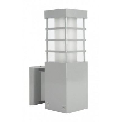 TASI W II Nástěnné venkovní svítidlo, těleso hliník, povrch stříbrná, difuzor plast opál, pro žárovku 1x18W, E27, 230V, IP54, rozměry 250x140x80mm