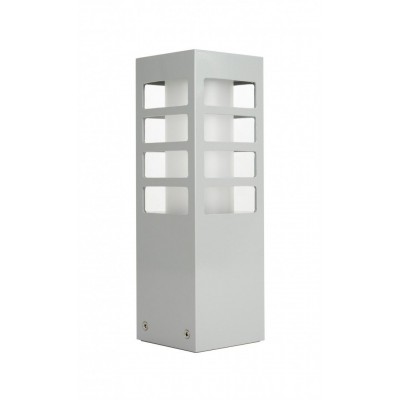 TASI III Sloupkové venkovní svítidlo, těleso hliník, povrch stříbrná, difuzor plast opál, pro žárovku 1x18W, E27, 230V, IP54, rozměry 250x80x80mm