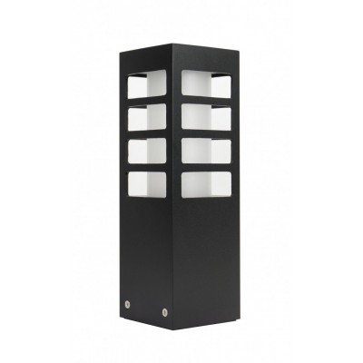 TASI III Sloupkové venkovní svítidlo, těleso hliník, povrch černá, difuzor plast opál, pro žárovku 1x18W, E27, 230V, IP54, rozměry 250x80x80mm