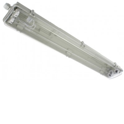 FOREN T8/G13 2x60/150, IP65 Průmyslové svítidlo prachotěs, těleso plast bílá, kryt plast čirý, pro 2xLED zářivku, T8/G13, těleso plast bílá, kryt plast čirý, 230V, IP65,  rozměry 60x107mm, l=650mm/1560mm,LED zářivku samostatně, jednostranné zapojení
