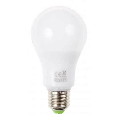 LED žárovka E27 12W LED žárovka, těleso kov šedostříbrná, difuzor plast opál, LED 12W, neutrální 4000K, 1030lm, E27, vyzař. úhel 280°, 230V, rozměry d=65mm, h=124mm.