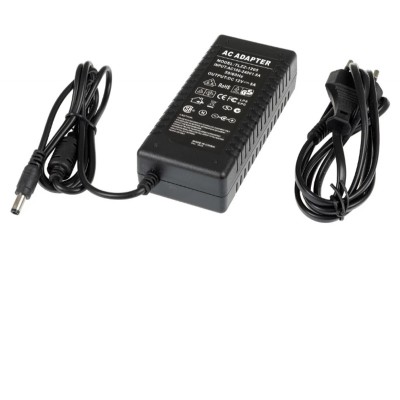 Síťový adaptér, 12V, 60W Síťový adaptér do zásuvky pro LED pásky, černá, vstup 230V, výstup 12V, 5A, 60W (trvale 48W), IP20, konektor 5,5/2,1mm, rozměry 127x56x32mm, kabel l=1m, ochrana proti zkratu, přetížení, přehřátí