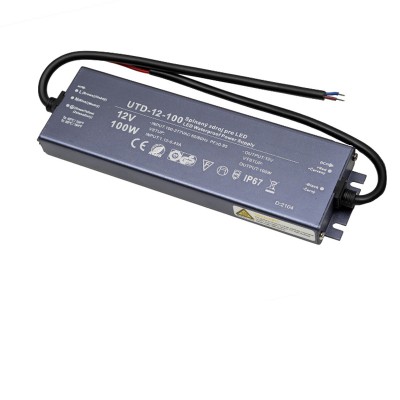 LED zdroj 12V 100W Napájecí zdroj pro LED pásky, vstup 230V, výstup 12V, 100W, IP67, rozměry 		180×60×19mm, ochrana proti přehřátí, zkratu a přetížení.