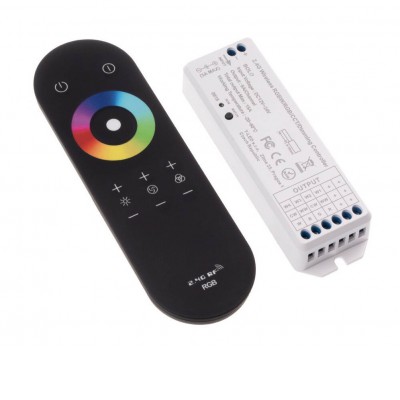 VOCO, 12V/180W, 24V/360W, 15A RGBW-CCT Sada - RF bezdrátový ovladač + přijímač,  pro řízení RGBW-CCT LED pásků, 12V/180W, 24V/360W, 5x6A/kanál, max 15A současně, dosah 30m, rozměry 122x37x21mm.