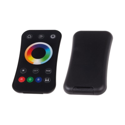 STIFEX II RF-dim RGBW-CCT RF bezdrátový ruční dálkový ovladač pro řízení RGBW-CCT LED pásků dosah až 30m, bílá/černá, ovládání 1 zóny, napájení baterie 2032 3V, rozměry 107x58,5x9mm