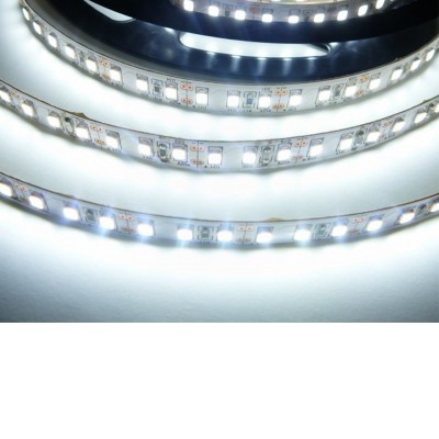 LED pásek 120LED/m, 20W/m, 12V, Ra90 LED pásek, těleso plast, povrch bílá, 120LED/m, 20W/m, denní 6000K, 2100lm/m, Ra93, dělení po 25mm, 12V, rozměry w=10mm, l=5000mm, cena za 1m