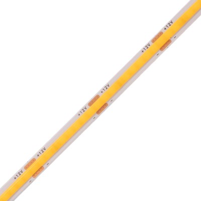 COB LED pásek 252LED/m, 12W/m, 12V COB LED pásek, těleso plast, povrch bílá, 252LED/m, 12W/m, teplá 3000K/100lm/m; neutrální 4000K/1050lm/m; denní 6000K/1100lm/m, Ra70, dělení po 27,7mm, 12V, rozměry w=7,3mm, l=5000mm, cena za 1m