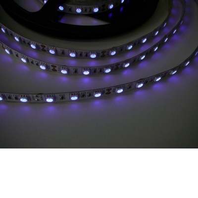UV LED pásek 395-405nm, 14,4W/m Světelný zdroj, LED pásek s UV - ultrafialovým světlem 395-405nm, 60LED/m, 14,4W/m, 12V, dělitelnost 50mm, w=10mm, l=5m, cena za 1m