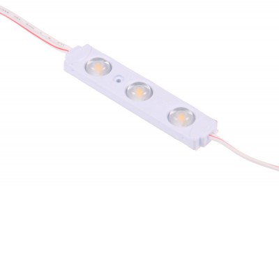 LM01 bílá IP65 LED modul, pro osvětlení reklamy, LED 0,72W, 70lm, denní 7000K, Ra75, vyzařovací úhel 160°, 12V DC, IP65, rozměry 74x15x8mm, rozteč modulů 190mm, délka vodičů mezi moduly 115mm, max 20 modulů za sebou