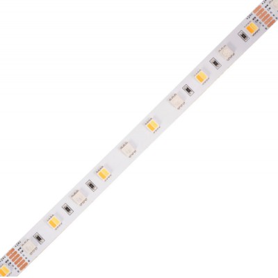 LEd pásek RGBW CCT, 60LED/m, 12,5W/m, 24V LED pásek, těleso plast, 60LED/m, 12,5W/m, RGBW, červená, zelená, modrá, + CCT nast tepl teplá 2700K - denní 6500K, vyzař. úhel 120°, Ra82, 24V, dělení po 166,7mm, w=12mm, l=5000mm, cena za 1m